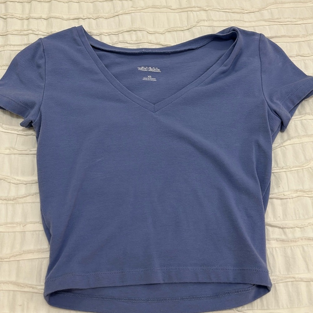 wild fable target cropped periwinkle/blue top